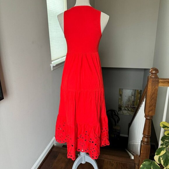 J. CREW Maxi Petite Boho Cotton Red Boho Dress - Size XSP - Picture 7 of 7